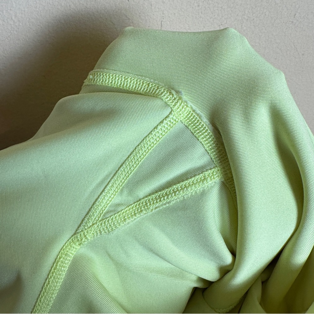 Aerie Neon Yellow Green High Rise Raw Hem Full Length Leggings Womens Size Small - Picture 11 of 16